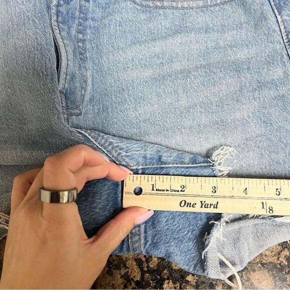 Madewell Shorts The Perfect Jean Short Denim Blue Raw Hem Size 27 - Picture 7 of 7
